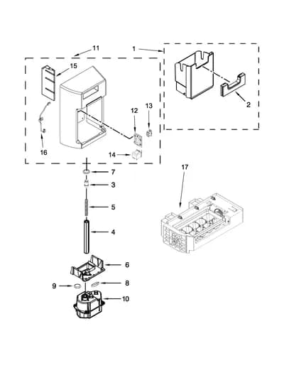 ICEMAKER AND ICE CONTAINER PARTS