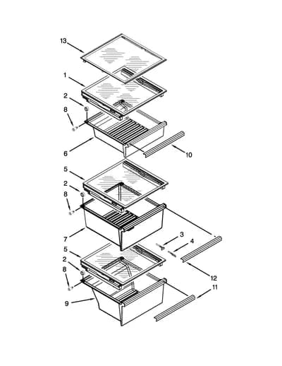 REFRIGERATOR SHELF PARTS
