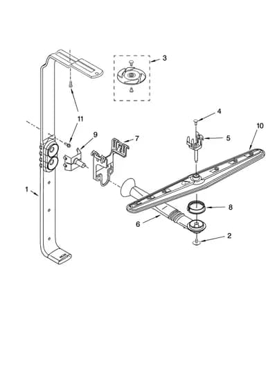 UPPER WASH AND RINSE PARTS