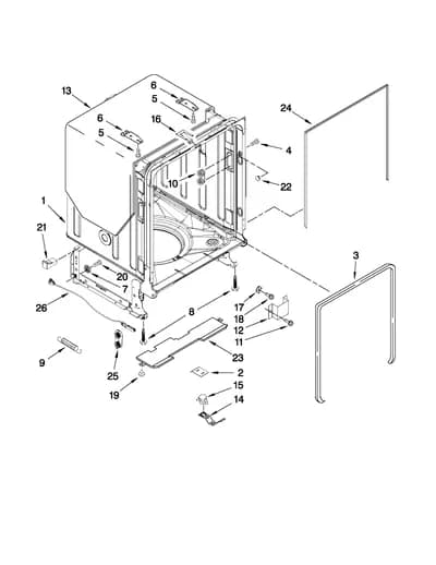 TUB AND FRAME PARTS