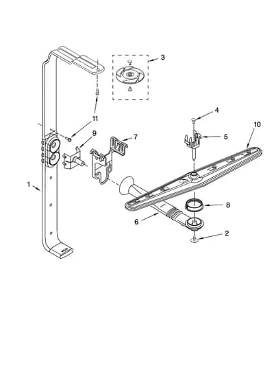 UPPER WASH AND RINSE PARTS