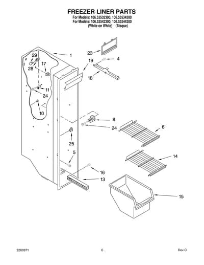 FREEZER LINER PARTS