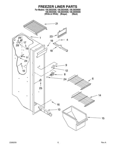 FREEZER LINER PARTS