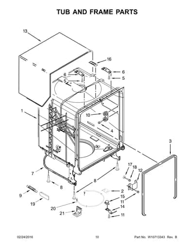 TUB AND FRAME PARTS