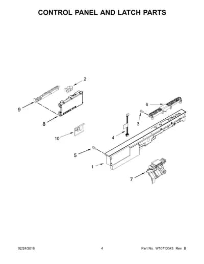 CONTROL PANEL AND LATCH PARTS
