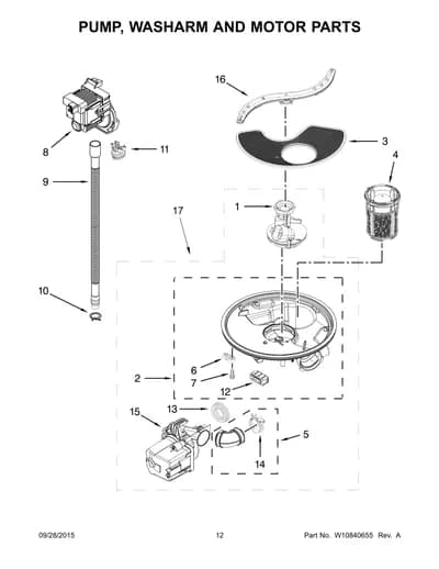 PUMP, WASHARM AND MOTOR PARTS