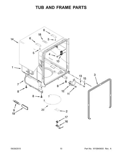 TUB AND FRAME PARTS