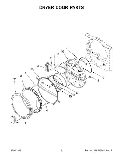 DRYER DOOR PARTS