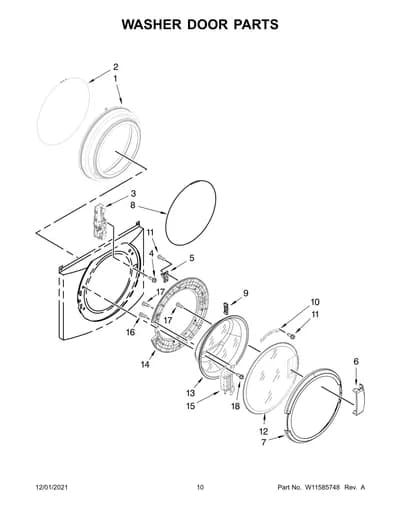 WASHER DOOR PARTS