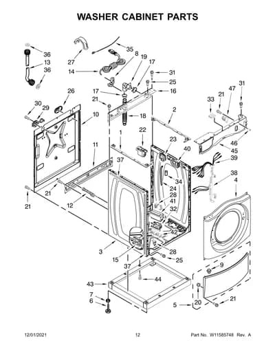 WASHER CABINET PARTS