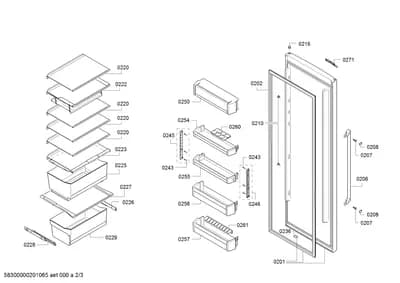 Screws, shelves trays (0207-0271)