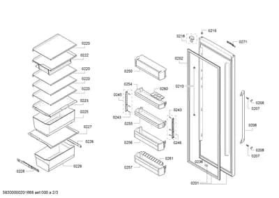 Screws, shelves trays (0207-0271)