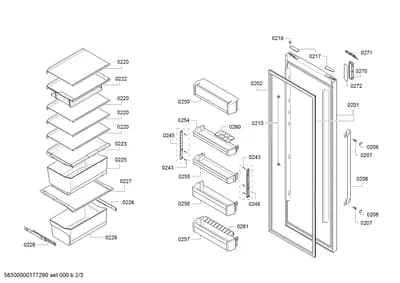 Screws, shelves trays (0207-0271)