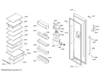 Screws, shelves trays (0207-0271)