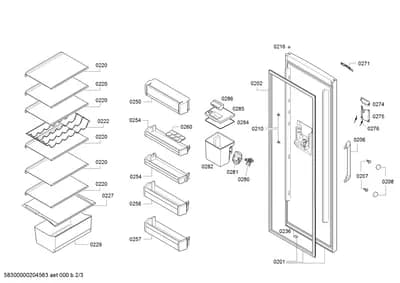 Screws, shelves trays (0207-0271)