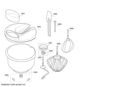 mounting and fixing sets (0301-0305)