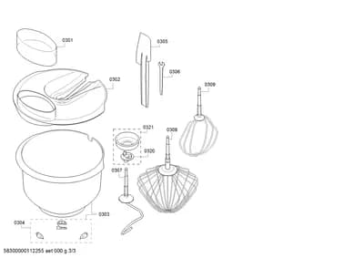 mounting and fixing sets (0301-0305)