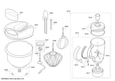 mounting and fixing sets (0301-0310)