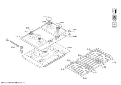 Screws, shelves trays (0110-0198)