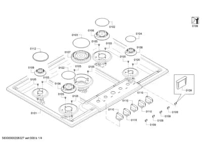 burnercaps rings, othergasparts (0101-0199)