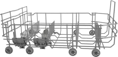Lower Crockery Basket Silver, 2 Flip Tines